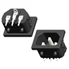 IEC 60320 c14ac inlet power socket 10A 250V/16A 250V(panel thickness 2.0 3.0) with position pillar for pcb pin/terminals