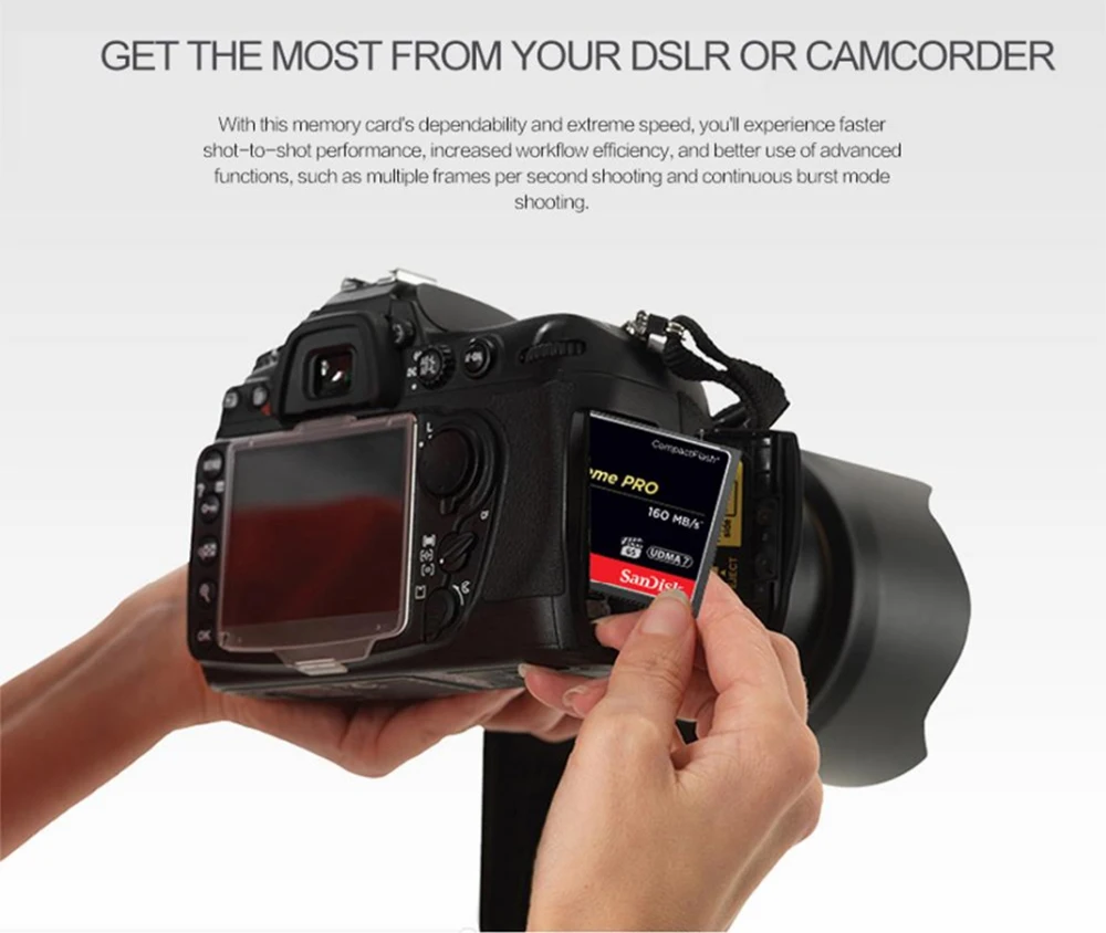 100% Original Sandisk Extreme Pro Memory Card 64GB 32GB 128GB Compact Flash Card UDMA 7 High Speed CF Card 160MB/S For HD Camera - ANKUX.COM