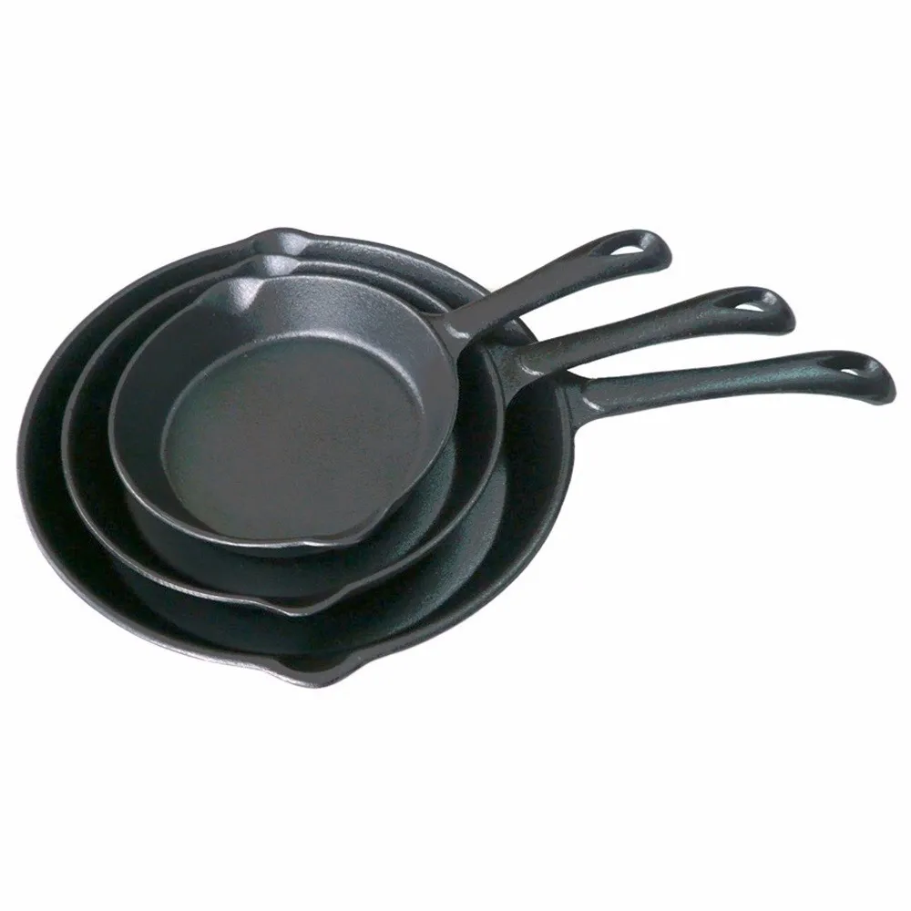 Geovein Various Sizes Cast Iron Flipping Omelet Pan European Style