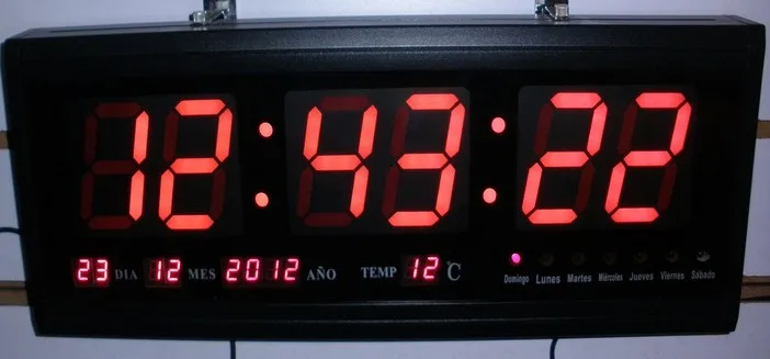 3 Red Green Blue Digital Led Wall Clock Large Product Photos 3 Red Green Blue Digital Led Wall Clock