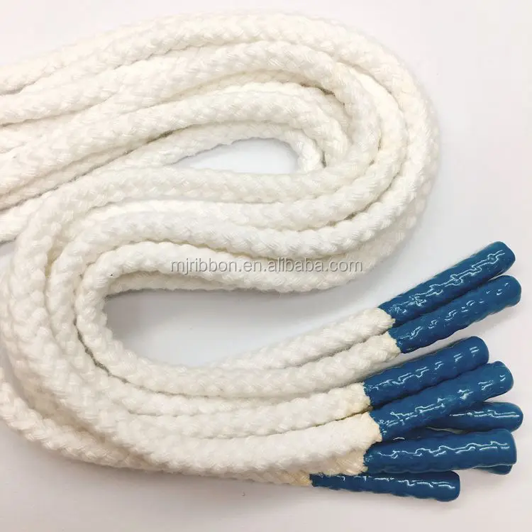 3mm Black Cotton Drawstring Cord For Bag,Drawcord With Gold Custom Tips