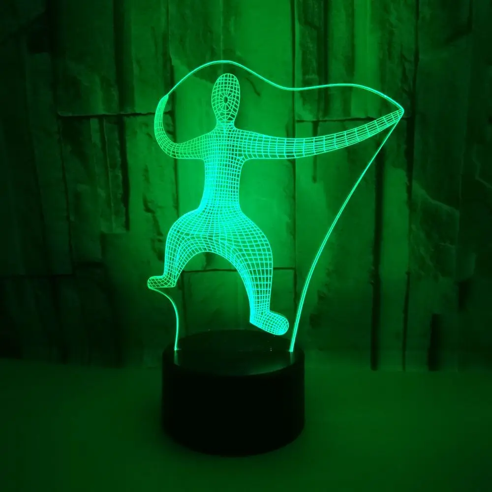 3D Karate Night Light 7 Color Change LED Desk Lamp Touch Room Decor Gift 
