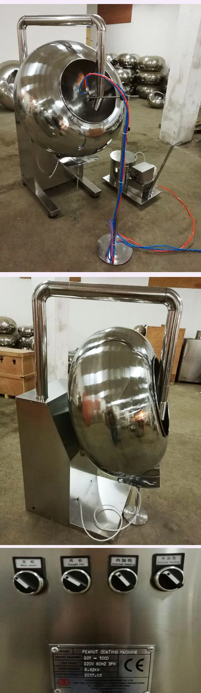 Automatic Stainless Steel CE Approved Making Coated Peanut Flour Coating Sugar Nut Coating Machine Small Tablet Coating Pan