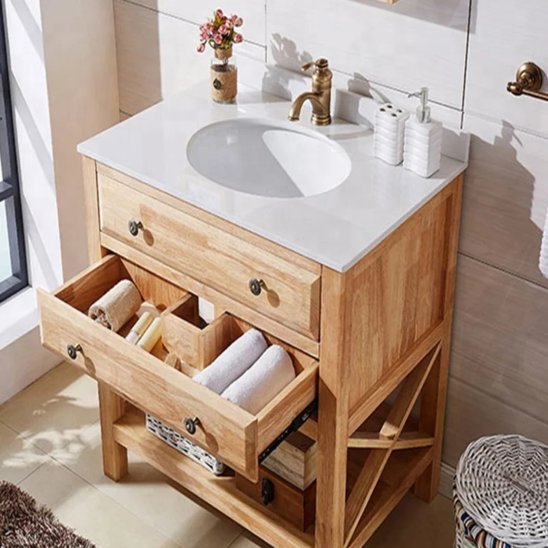 Marble Top 30 Inch Small Size Solid Wood Blum Bathroom ...