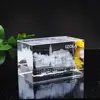 Free Shipping New Design Village Pattern Nice 3D Laser Crystal Cube For House Decoration