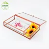 crystal wedding decorations Floral Hexagon Nesting Vintage Trinket Small bread container >< copper brass 4 x 6 gold glass box
