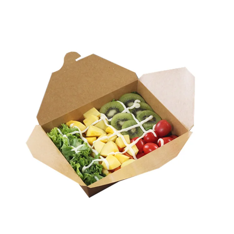 Promotional Fruit Salad Box Kraft Food Packaging With Window Buy Food