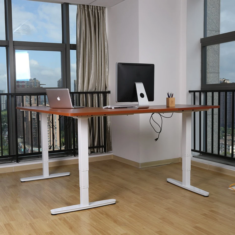 3 Legs Electric Height Adjustable Table with Advanced 1-Touch Digital Memory Keypad L Conner Table Base