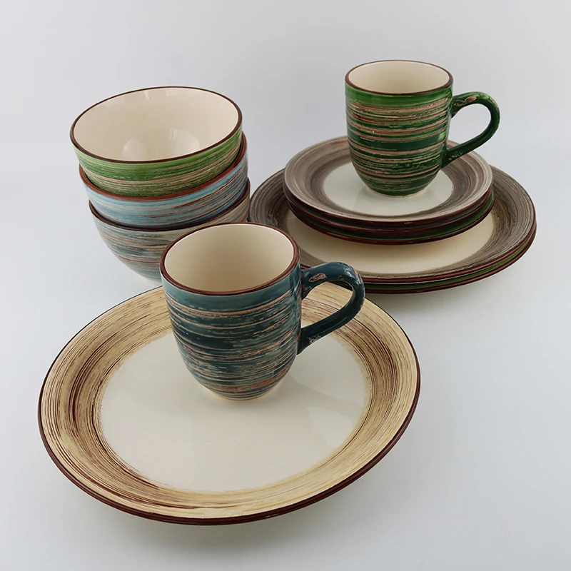 16pcs Round China Dinner Sets,Stoneware Dinner Sets,Ceramic Dinner Sets