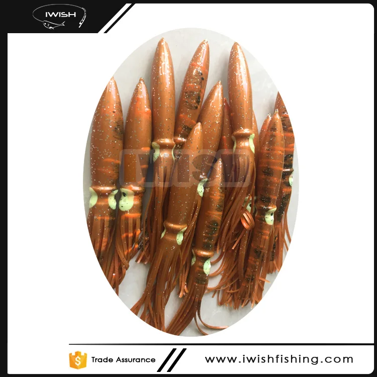 6 LOT 15/" SEA STRIKER BULBHEAD SQUIDS FOR SPREADER BARS TEASERS ZUCCHINI