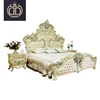 Luxury royal latest hand carved wooden double bed room furniture set solid teak wood double bedroom furniture set