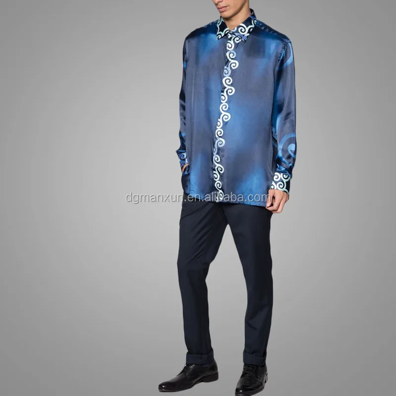 Men clothing ethnic wear long sleeve batik shirt islamic mens long sleeve shirts