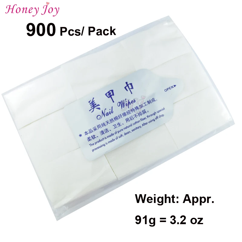 900PCS Package Hot Sale Nail Tools Bath Manicure Gel Nail Polish Remover Lint Free Wipes 100
