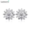 LUOTEEMI Factory Wholesale Fashion Bridal Wedding Jewelry Women Luxury Excellent Cut Clear Cubic Zircon CZ Crystal Earrings