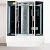 Enclosed Whirlpool Massage Steam Ozone Shower Cabin Control Panel Music In Deep Tub