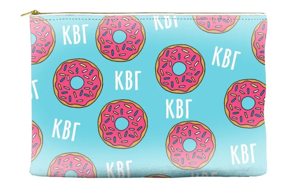 Kappa Beta Gamma Donut Pattern Blue Cosmetic Accessory Pouch Bag for Makeup Jewelry & other Essentials