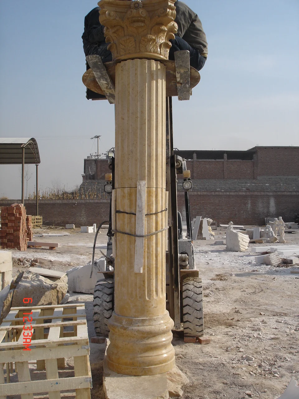 White Marble Stone Entrance Gate Pillar Design With Figure Statue Buy