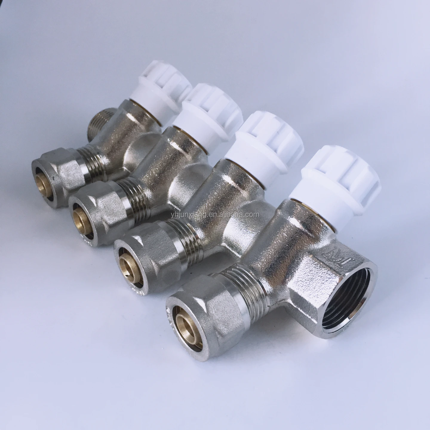 3/4"manual Brass 4 Way Underfloor Heating Manifold With Pex Fitting