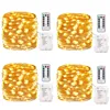 4 Pack 16.4 Feet 50 Led Fairy Lights Battery Operated with Remote Control Timer Waterproof Copper Wire Twinkle String Lights for