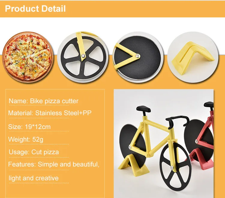 New Design High Quality Heart Shape Bike Pizza Cutter Wedding Favors