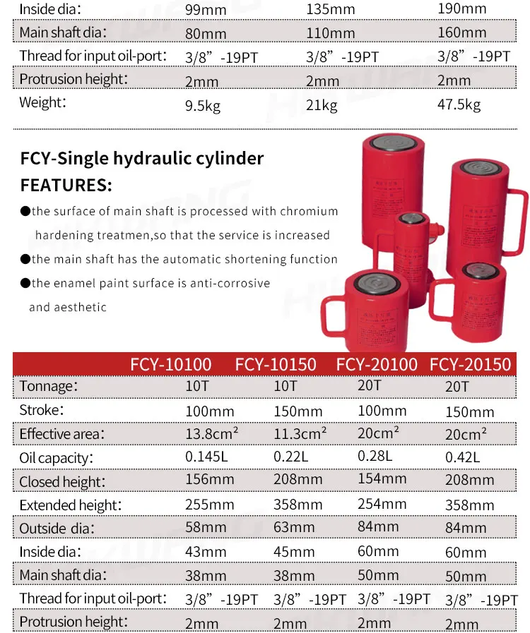 20 Ton Micro Small Hydraulic Cylinder Thin Low Height Hydraulic Jack