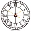 Rustic Retro Vintage Handmade Not-Ticking Big Roman Metal Wall Clock