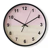 12 inch Creative Pink Wood Two Color Silent Plastic Wall Clock