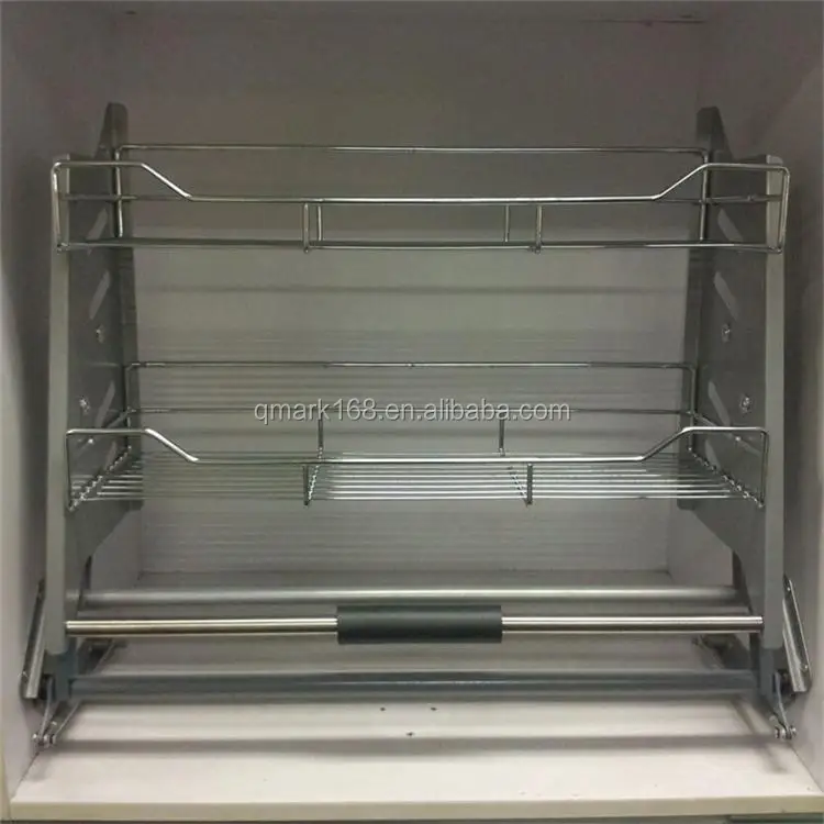 Metal Kitchen Pull Out Magic Elevator Lifter Wired Storage Drawer