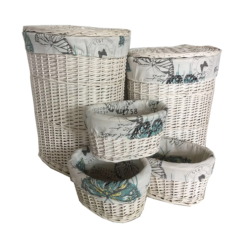 Large Willow Laundry Baskets Wicker Storage Basket Lining For Sundries