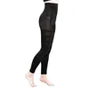Women's black thin leg nine point pressure pants with progressive rollers feel leggings