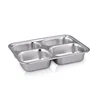 4 compartments stainless steel mess fast food tray School Food Tray