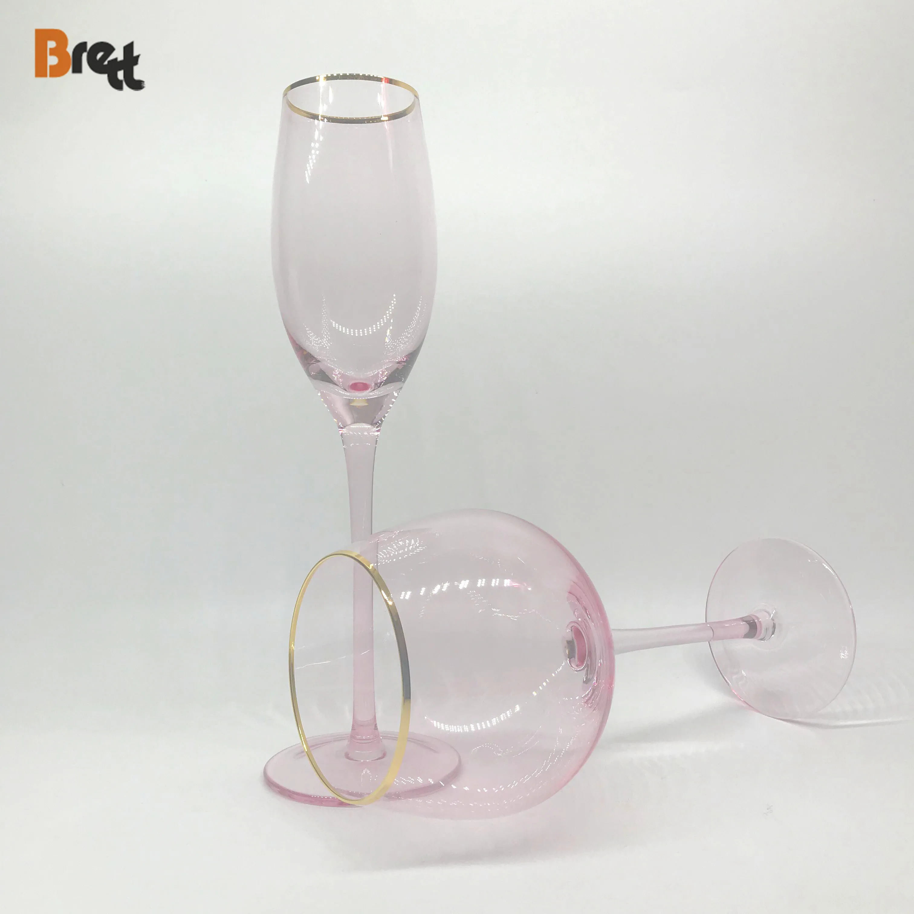 Guangzhou Best Pink Glassware Brands Crystal Wine Glass Beer Juice Water Glass Cup