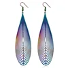 316L Stainless Steel Colorful Dangle Earrings Hollow Metal Water Drop Earrings Jewelry for Women Party