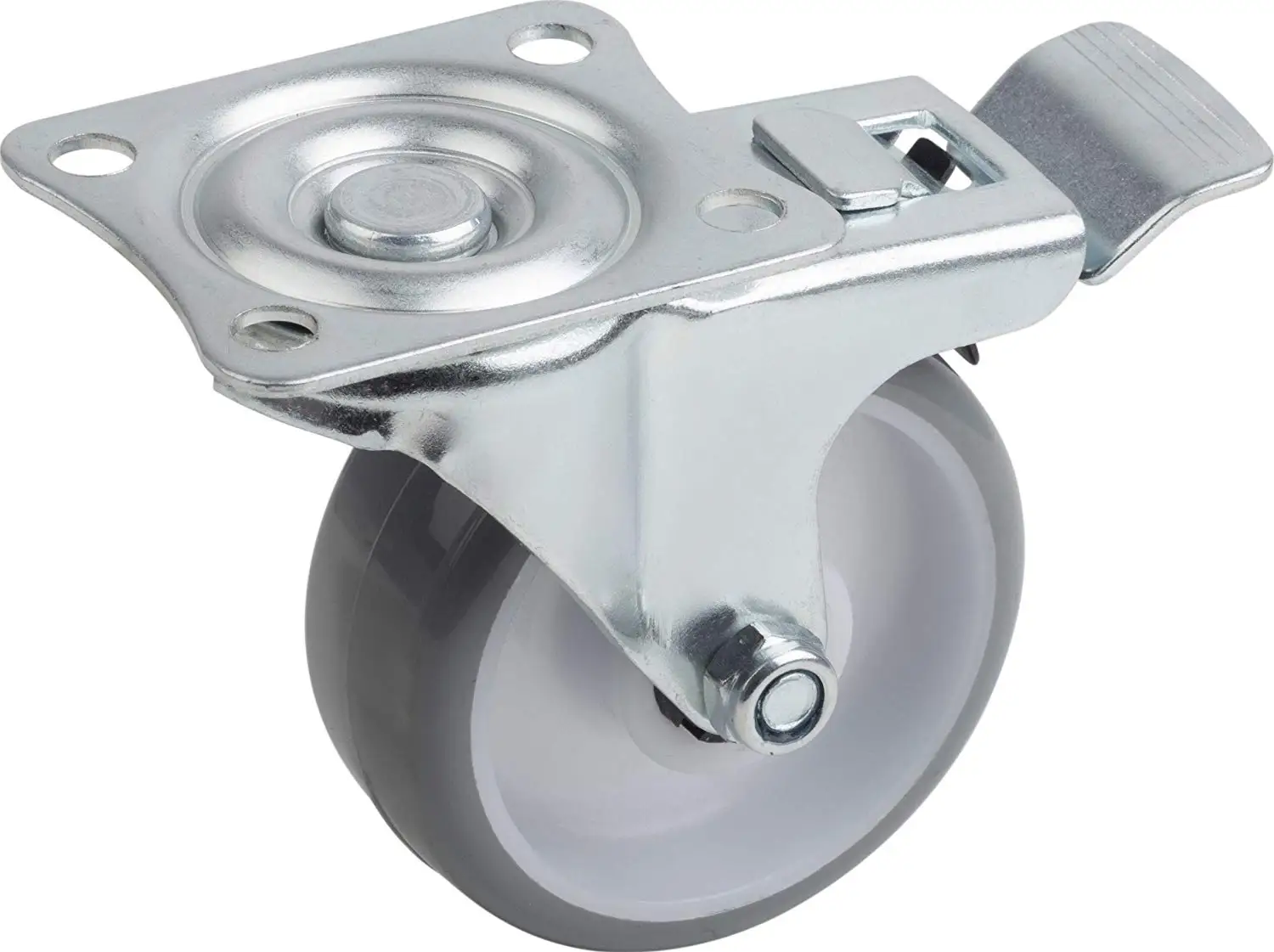 4 Pcs 2/'/'Swivel Caster PU Wheels with Brake Lock Universal Replacement