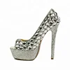 Women's Glitter Diamond Stylish Peep-Toe High Heel Dress Shoes