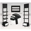 wholesale hair care black display rack shampoo wood showcase for makeup retail store