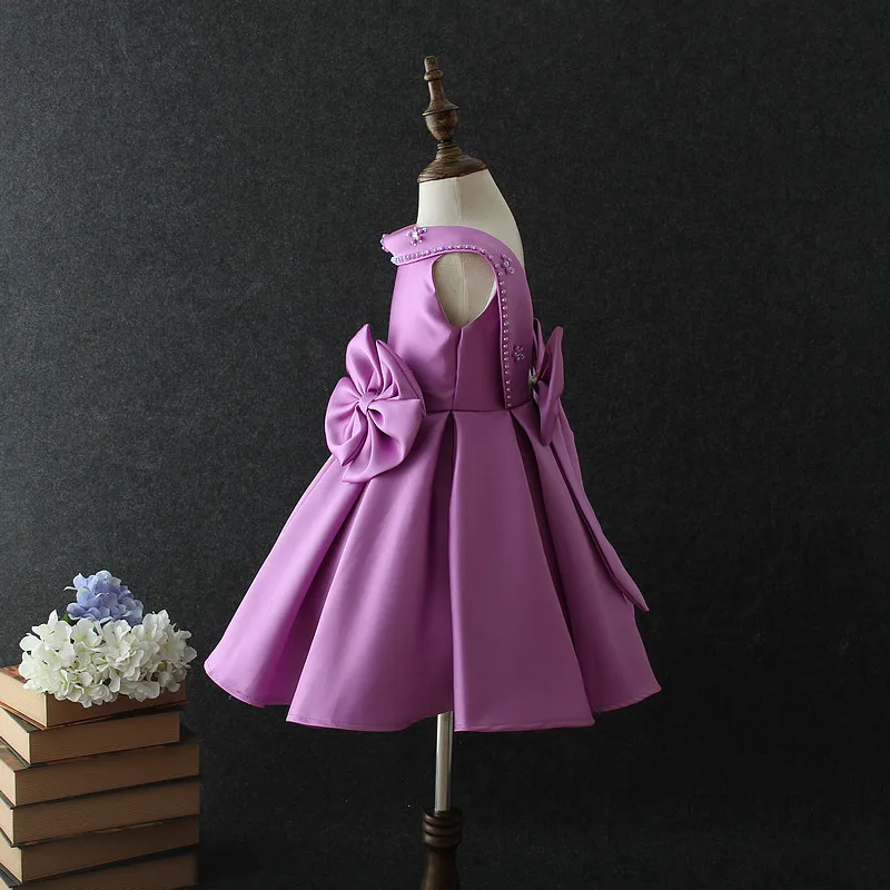 High Quality Fancy Kids Collection Dress Satin Baby Girls Party Wear