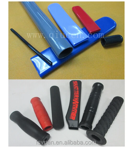 Flat Soft Pvc Plastic Hand Grip / Round Textured Hard Rubber Grip Handle / Molded Colorful