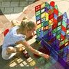 Outdoor Stacking Building Blocks Magnetic Stick Triangle Toy Tile Set for Toddlers