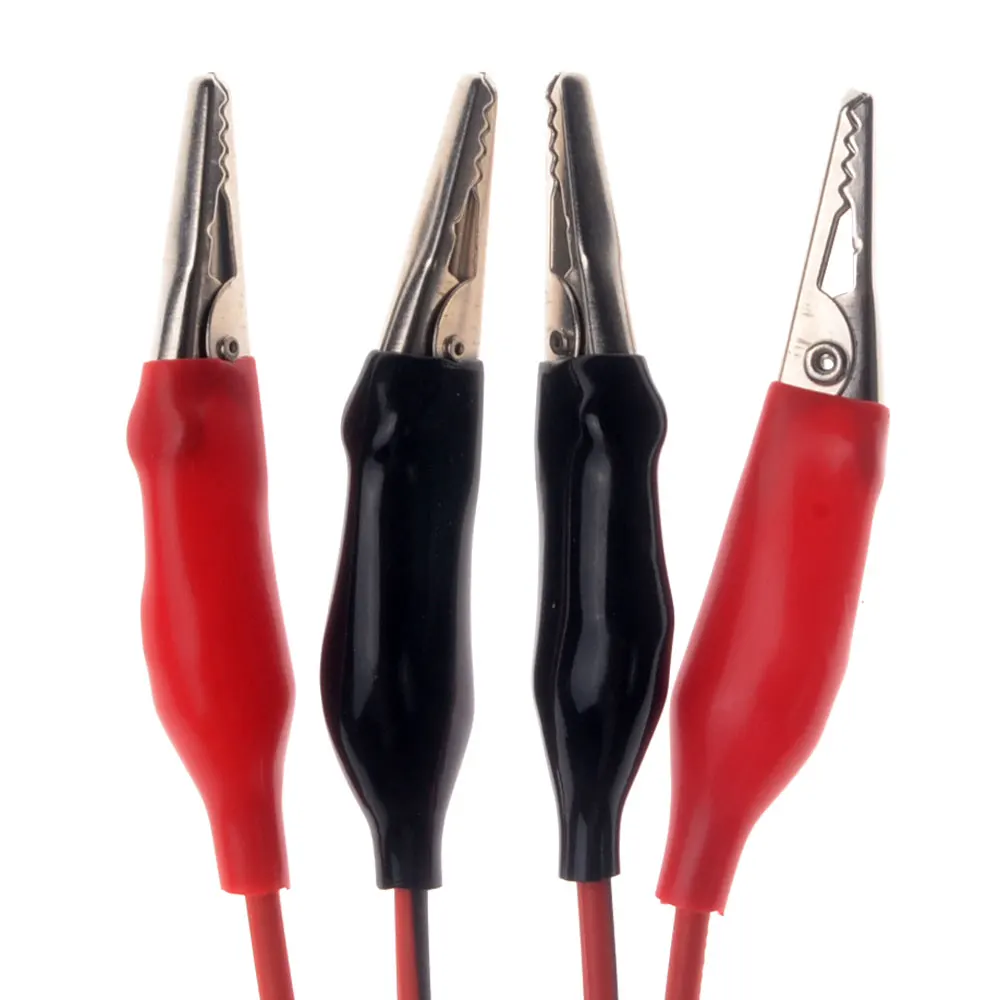 Double Red And Black Alligator Clips Cable Jumper Wire Diy Test Leads Crocodile Test Clips For
