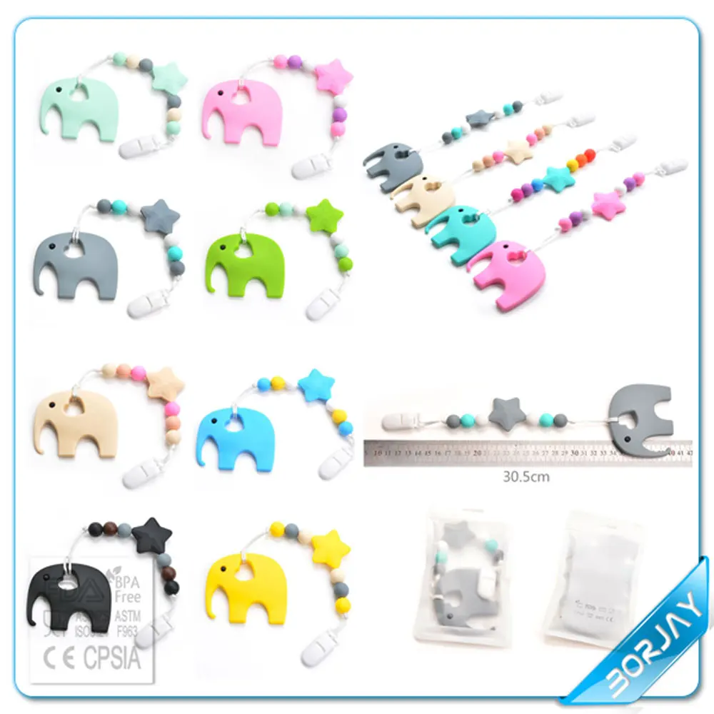 Custom Bpa Free Fda Silicon Teethingpacifier Teether Toy Baby Teether