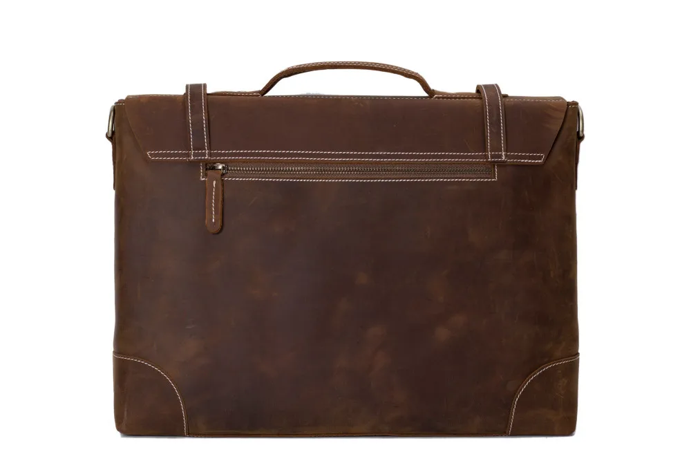Hand Stich. Laptop Business Bag Classic English Style Briefcase Vintage Stylished Leather