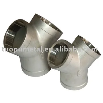 pipe steel fitting &stainless 60 Y Degree Pipe Steel Tee Asme Y Tee Fittings