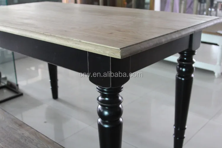 Dt40014 French Style Solid Wood Table Antique White Oak Dining Table