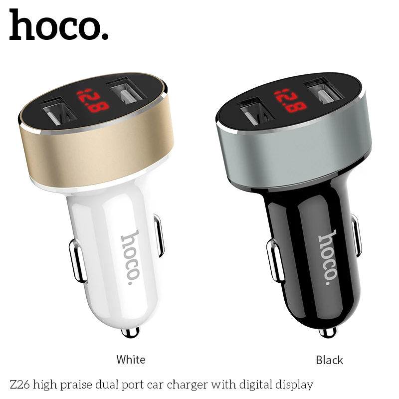 HOCO Z26 high praise dual port car charger with digital display