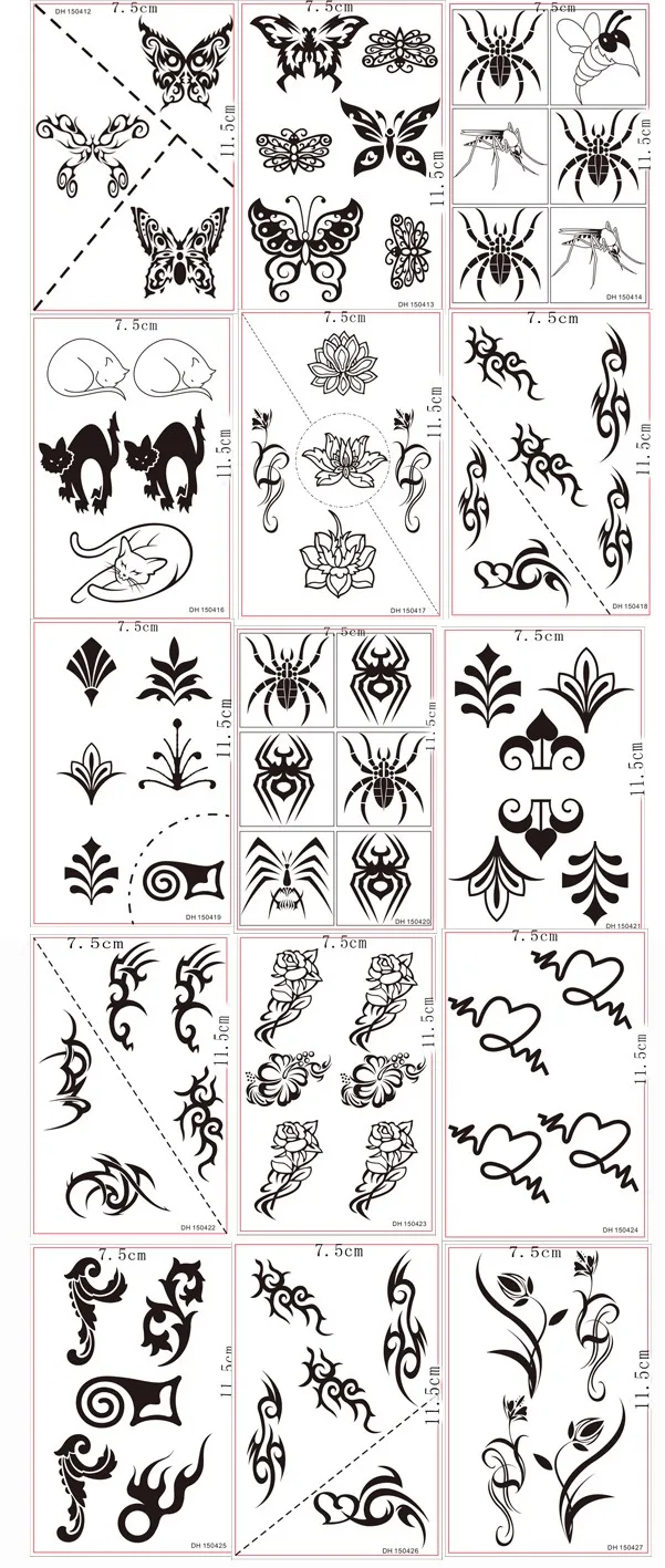 Mejor Diseño Pequeño Tribal Bandas De Brazo Temporal Tatuajes Para