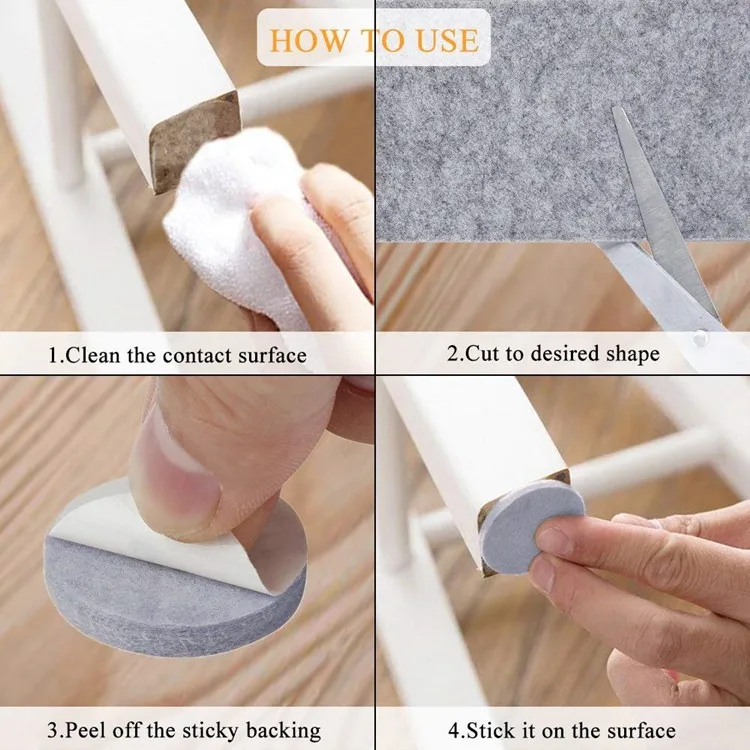 Furniture Chair Pads Self Adhesive Sticky Felt Strips Roll Buy Felt