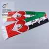 Hot selling new Black Polyester Gold Tassel Uae National Day Cotton Knitted Flag Scarf