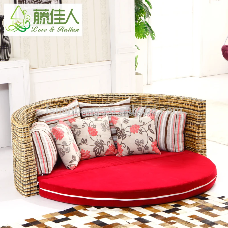 Comfortable Rattan Wicker Round Sofa Bed Living Room Furniture Buy