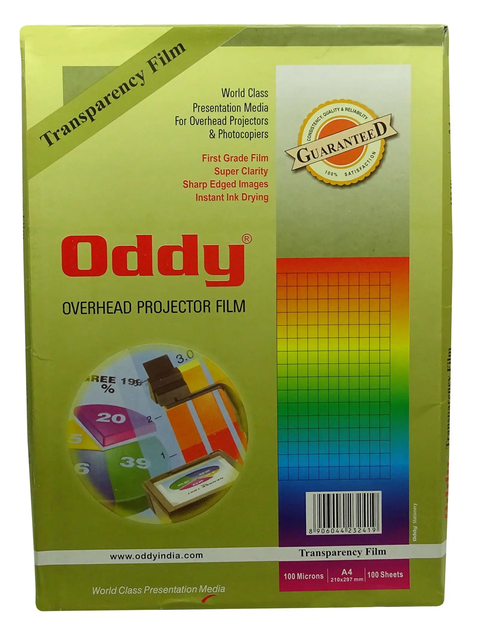 crystal clear transparency film A4 210x297mm 100 sheets OHP film compatible with Inkjet and Laser Printers